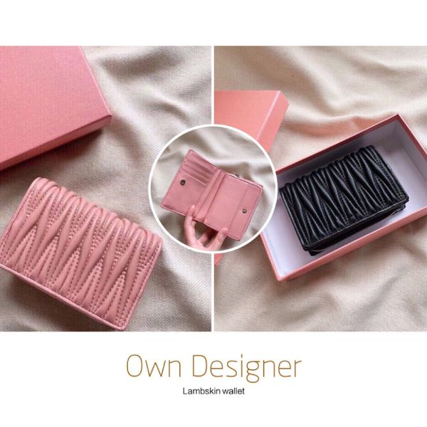 

new style 5196# lambskin wallets girl multi-function wallet card bag with gift box vintage original leather wallet