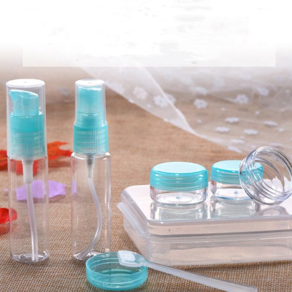 

6pcs mini travel set empty press spray bottles liquid shampoo perfume pot portable shampoo storage makeup refillable container