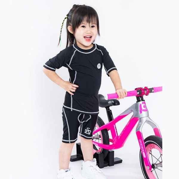 

kids short cycling jersey sets 2020 boys quick drying children's bike clothing go pro breathable baby pad summer, Black;blue