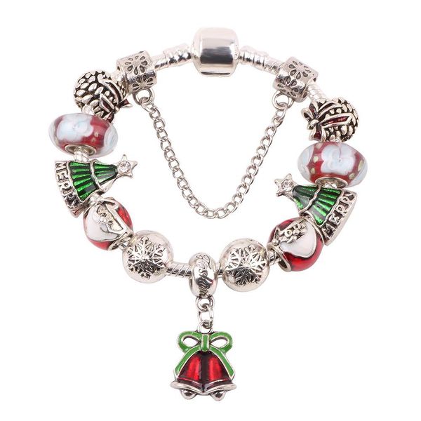 

aifeili cute christmas bell pendant santa beads series diy suitable for women bracelets beautiful gifts preferred jewelry, Black