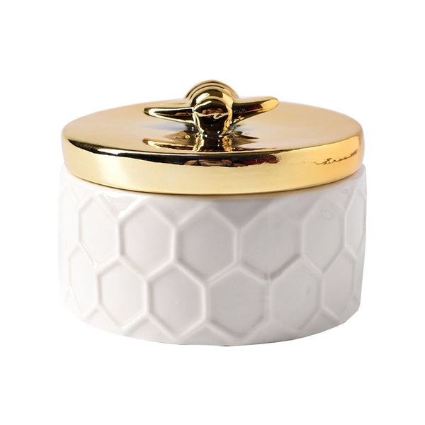 

with lid bee design dresser ring ceramic jewelry box storage portable delicate