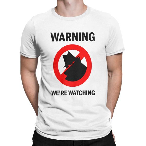 

watching t-shirt men warning novelty pure cotton new arrival tees round neck short sleeve t shirt gift idea clothing funny