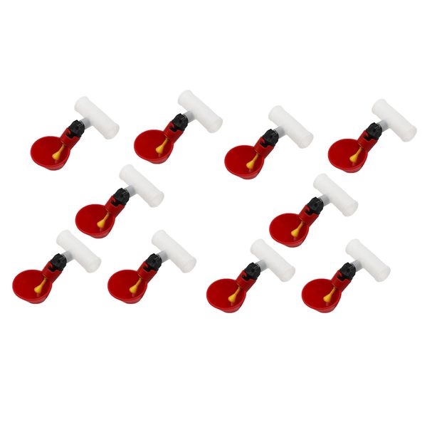 

10pcs quail pigeon drinkers watering cups feeder bowls with 3/4\" tee fitting