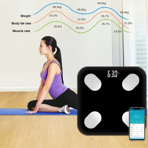 

bathroom & kitchen scales smart body fat bluetooth 18 functions weight floor digital electronic mini weighing composition analyzer