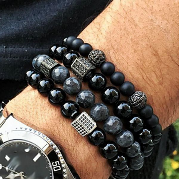 

bracelet men/stone/bracelet 8mm natural stone lava bead beaded bracelets for men micro pave bracelet male jewelry gifts homme, Red;blue