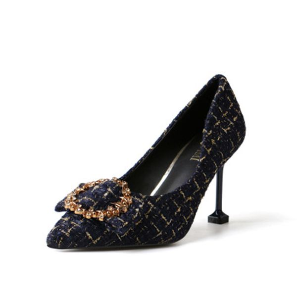 

fall 2020 new women's high heels diamond cat cat high heels, Black