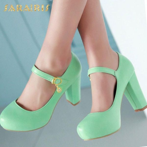 

dress shoes sarairis 2021 elegant big size 43 high heels platform candy colors office lady mary janes pumps women, Black