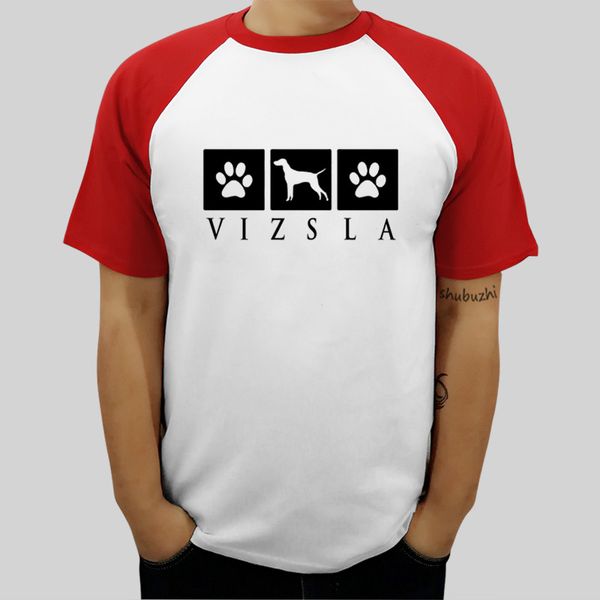 

mens raglan sleeve t-shirt summer fashion o-neck tshirt man cotton mens vizsla paws i love my dog soft hq