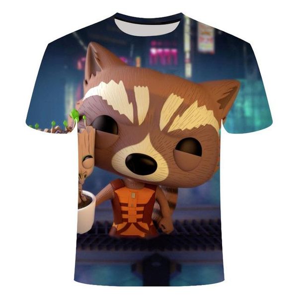 

marvel movie cute style galaxy groot asian 3d print shirts hippie kawaii graphic men clothing