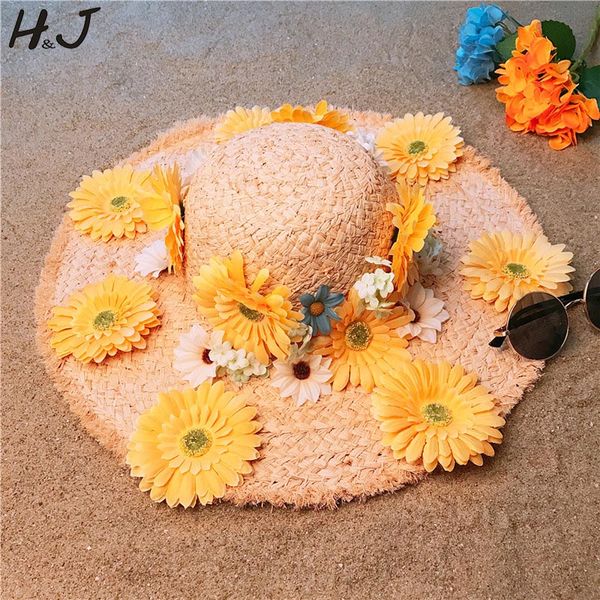 

wide brim hats 100% raffia women beach sun hat for elegant lady dome flower handmade sunbonnet sunhat size 56-58cm, Blue;gray