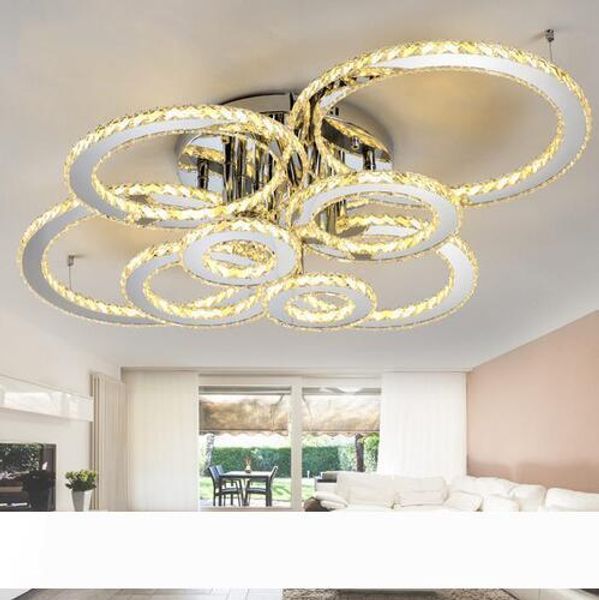 

modern led crystal ceiling lights round ceiling chandeliers 4 6 8 rings for living room indoor lighting fixture clear amber crystal