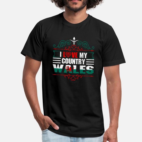 

i love my country wales t shirt men knitted tee shirt round neck costume fit authentic spring autumn family shirt