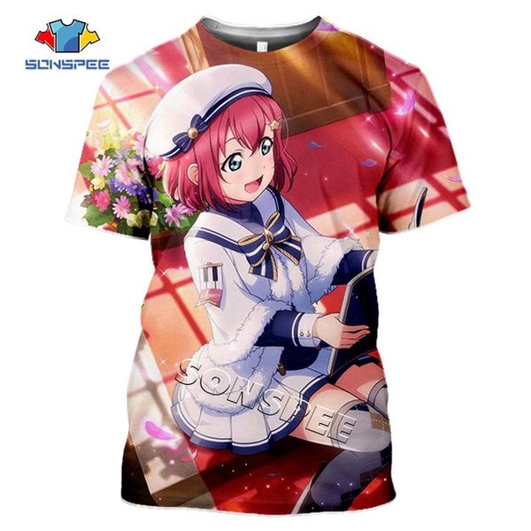 

summer anime girl love live printed 3d print shirts graphic humor humor men clothing