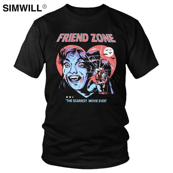 

novelty friend zone t shirt men's leisure cotton t-shirt round neck short sleeved horror movie tee streetwear graphic print