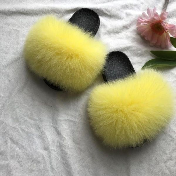 

2020 new sell rainbow color fur slides indoor women's slippers, Black