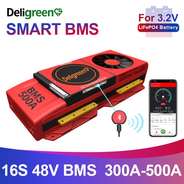 formiga inteligente bms BMS placa de circuito 16S 48V 300A 400A 500A com Bluetooth UART RS485 CAN para iões de lítio bateria com ventilador