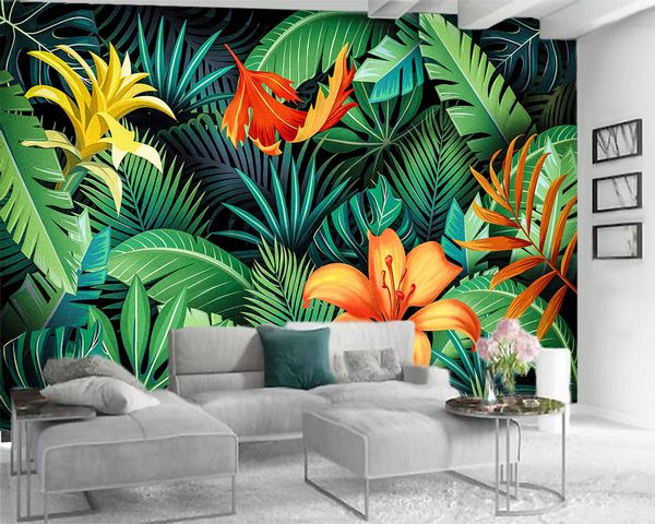 

3d mural wallpaper modern mural 3d wallpaper european style flowers and leaves living room bedroom tv background wall wallpaper