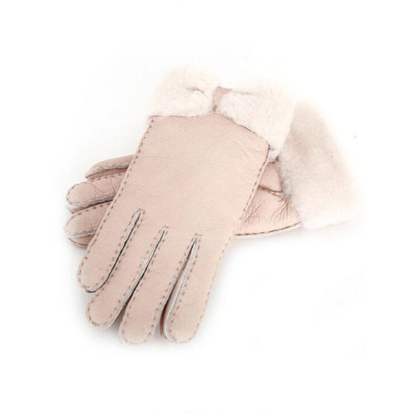 

100% genuine fur warm gloves for women 2020 winter warm real fur gloves female real leather lady thick mittens guantes, Blue;gray