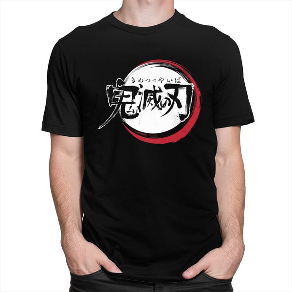 

trendy i am a demon slayer t-shirt men short sleeve kimetsu no yaiba shirts o-neck fitted soft cotton tshirt anime tee clothing