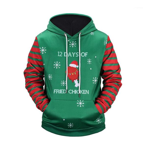 

print mens hoodies designer autumn long sleeves sweatshirts fashion loose pullover print casual male apparel christmas 3d digtal, Black