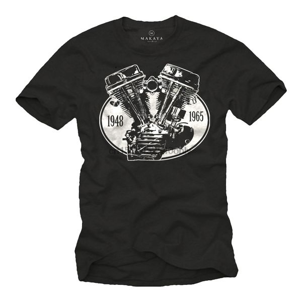

custom biker herren men t-shirt mit panhead chopper motorrad shirt