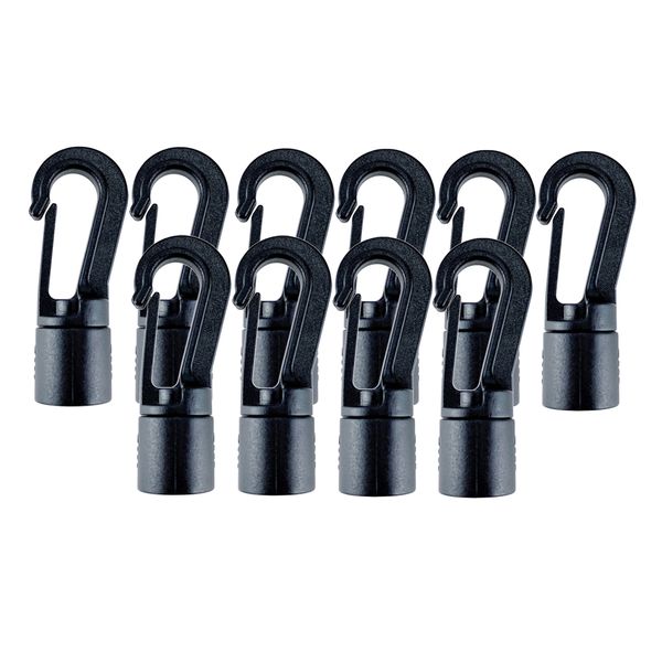 

10x kayak boat elastic bungee shock cord terminal end hook for 1/4\" rope