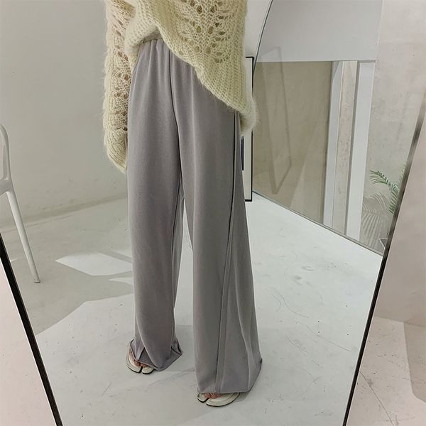 

wide-legged pants for females high waist retro and elegant 2020 new style a range of colors for option, Black;white