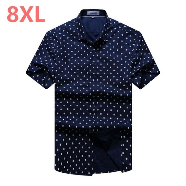

plus size brand 4xl 6xl 8xl 10xl casual shirt summer style men clothes loose fit short-sleeve shirts, White;black