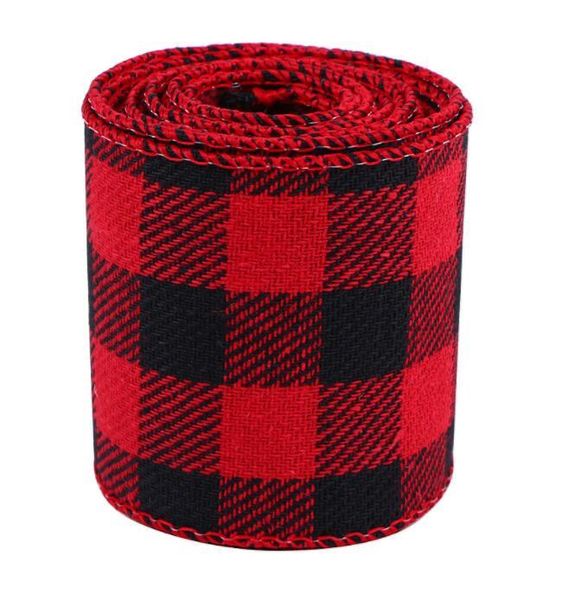 

christmas ribbon ret black plaid braider foldable tassels ribbon christmas tree ornament decor xmas wedding birthday party ribbon dha707