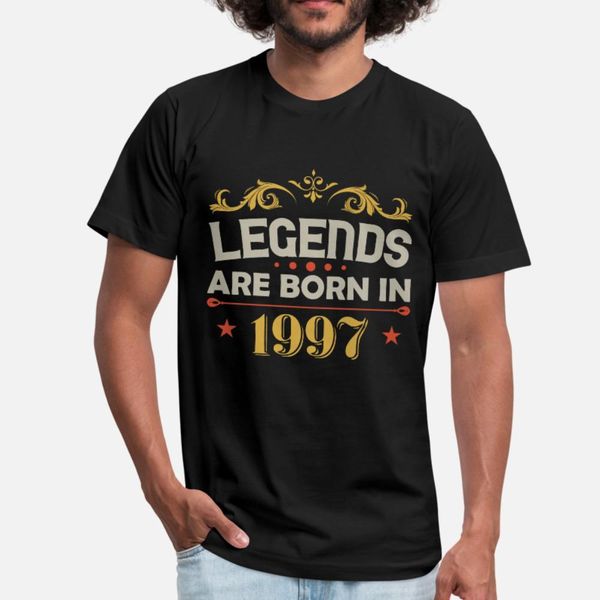 

legends were born 1997 birthday t shirt men create short sleeve crew neck kawaii cute basic spring autumn family shirt
