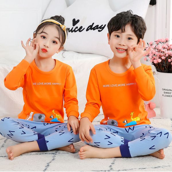 

children pajamas set sleepwear pyjamas kids boys clothes sets night suit baby girls pajamas cotton nightwear pijimas infantil, Blue;red