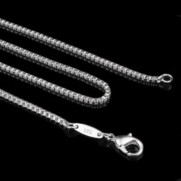 

european and american fashion jewelry silver chain 925 necklace box chain 1.4 mm 16 18 20 22 24 inches