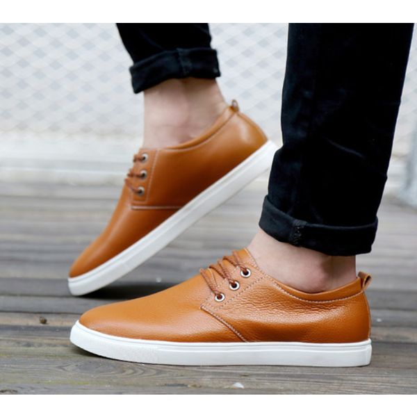 

fashion mens walking shoes pu leather breathable flat shoes for men man outdoor footwear for driving working office plus size 49
