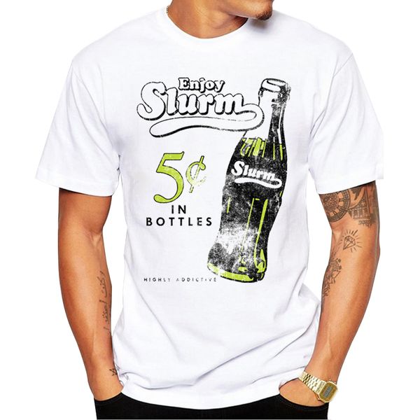

2018 men customized t-shirt fashion vintage enjoy slurm ad design short sleeve men t shirts hipster casual