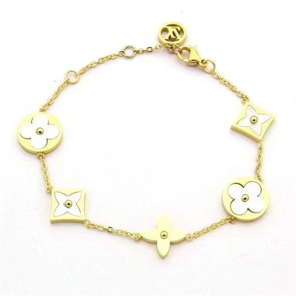 

beautiful charming letter flower stainless steel bracelets & bangles with 3colors rose gold gold silver choose bangle for men women, Golden;silver