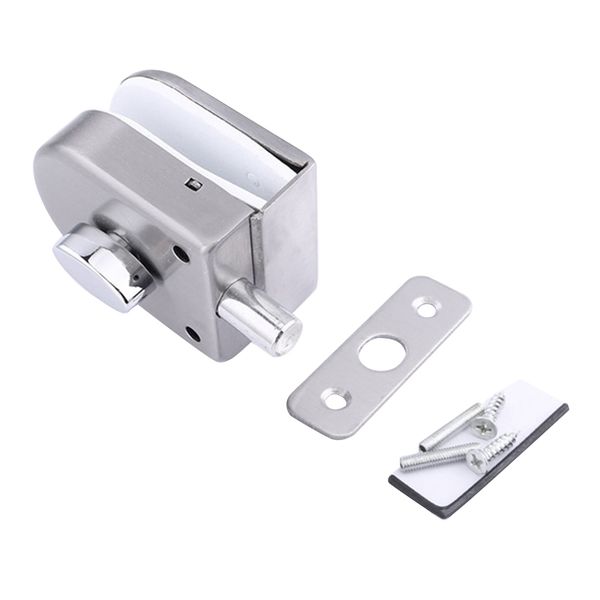 

security stainless steel frameless double open glass door l bolt lock hasp