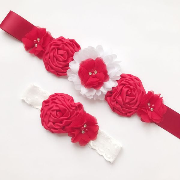 

retro woman belt fashion wedding 2 pieces / set of floral belt headband pgraphy props wedding party decoration, Black;brown