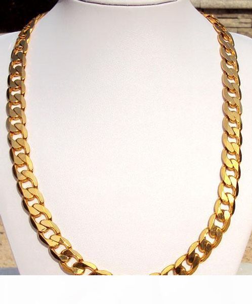 

heavy cool 24k real yellow gold layered link mens chain 12mm wide necklace 23.5 100% real gold, not solid not money, Silver
