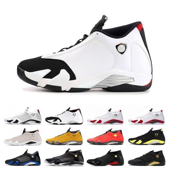 

reverse 14 14s men basketball shoes yellow bq3685-706 candy cane desert sand last sthunder mens trainer sports sneakers 7-13, Black