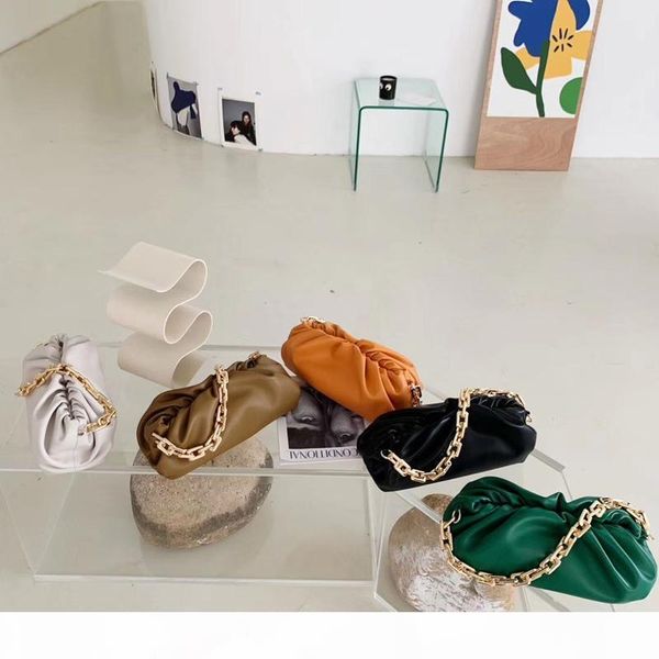 

doratang 2020 new arrival famous designer brand soft genuine leather ladies pouch bag with big metal chain messenger hand bag for women