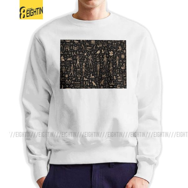 

ancient egyptian gods hieroglyphs black man hoodies popular pure cotton eastern sweatshirts birthday gift pullovers apparel