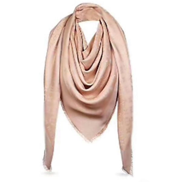 

womens silk scarf scarves 4 season scarfs woman shawl letter pattern long neck 4 leaf clover gold thread square scarf 140x140cm with box, Blue;gray