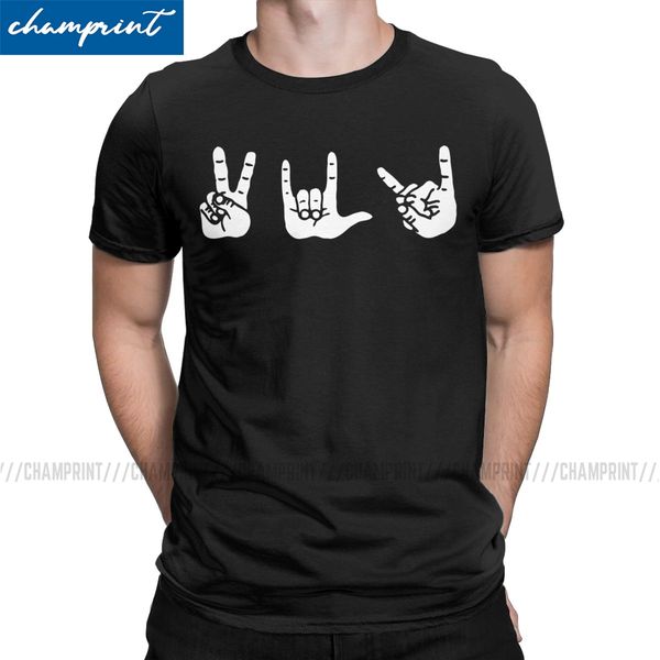

men t-shirts love peace rock death metal funny tee shirt short sleeve roll music hippie punk t shirt crewneck clothes graphic
