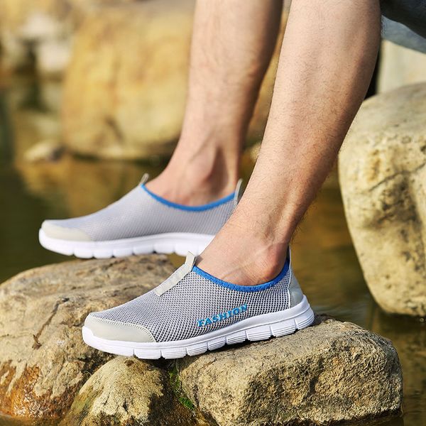 

mens shoes male lazy network shoes cushioning foot wrapping slip-on breathable summer mesh platform big sizes 39-46, Black