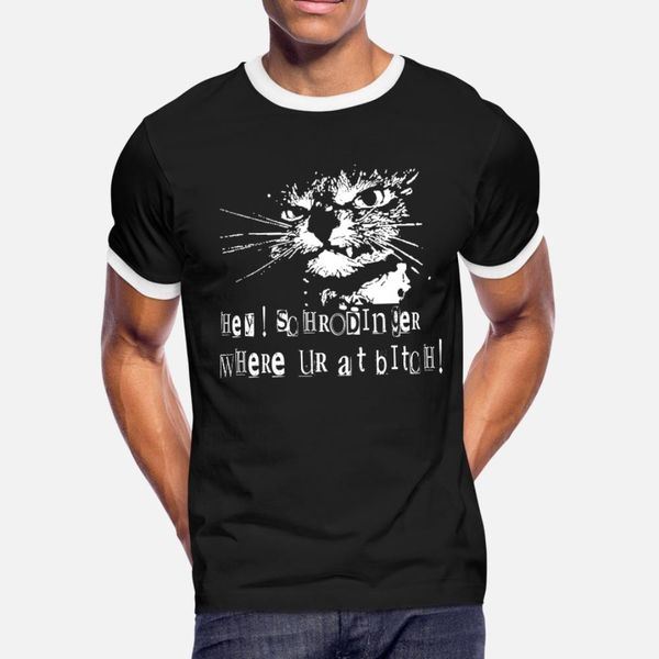 

schrodinger's cat t shirt men crazy tee shirt o neck slim crazy comical spring novelty shirt