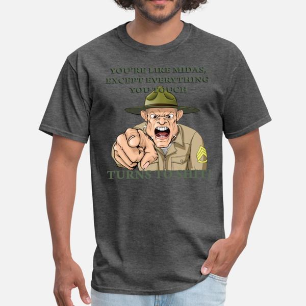 

drill serfeant t shirt men custom cotton crew neck novelty graphic funny summer style leisure shirt