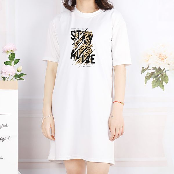 

trend dresses women fashion letters and leopard printed dresses summer shorts sleeve loose dresses casual over size sale