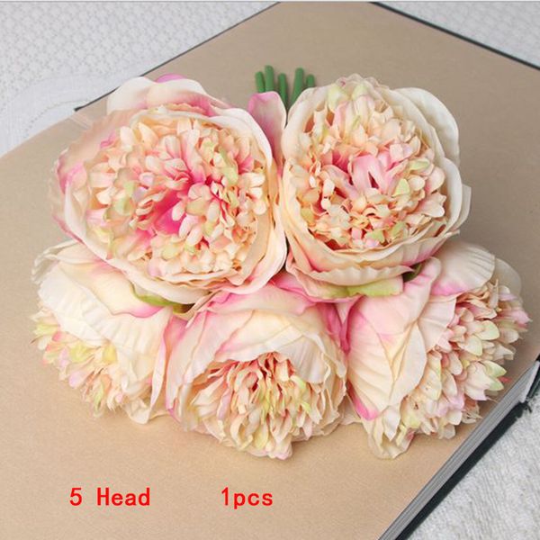 

5 heads bridal bouquet office table decor peony silk flowers simulation flower