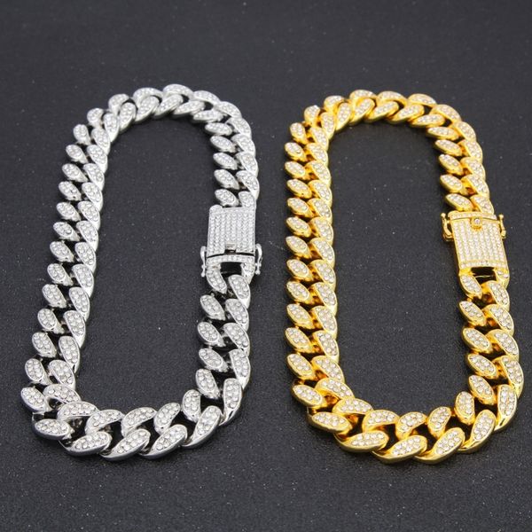 

mens hip hop gold color iced out кристалл майами кубинская цепь 18inch к 24inch ожерелья горячих тазобедренном hop king11, Silver