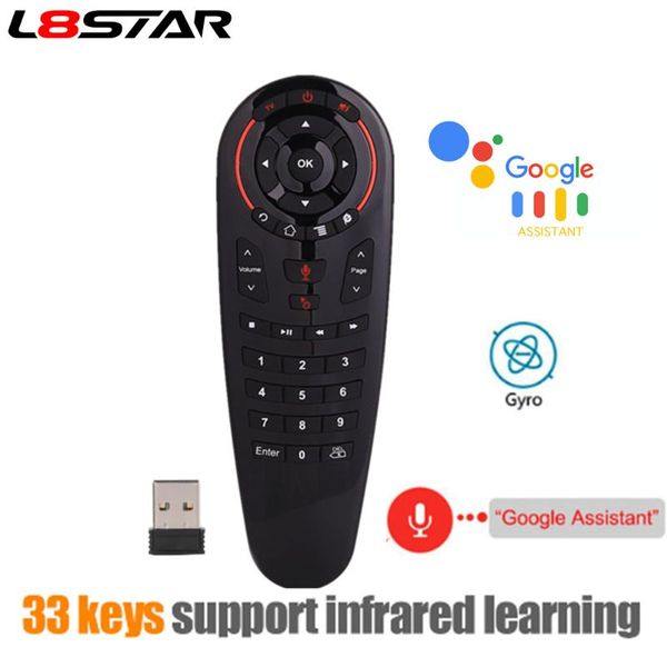 

remote controlers l8star g30 control 2.4g wireless voice air mouse 33 keys ir learning gyro sensing smart for game android tv box